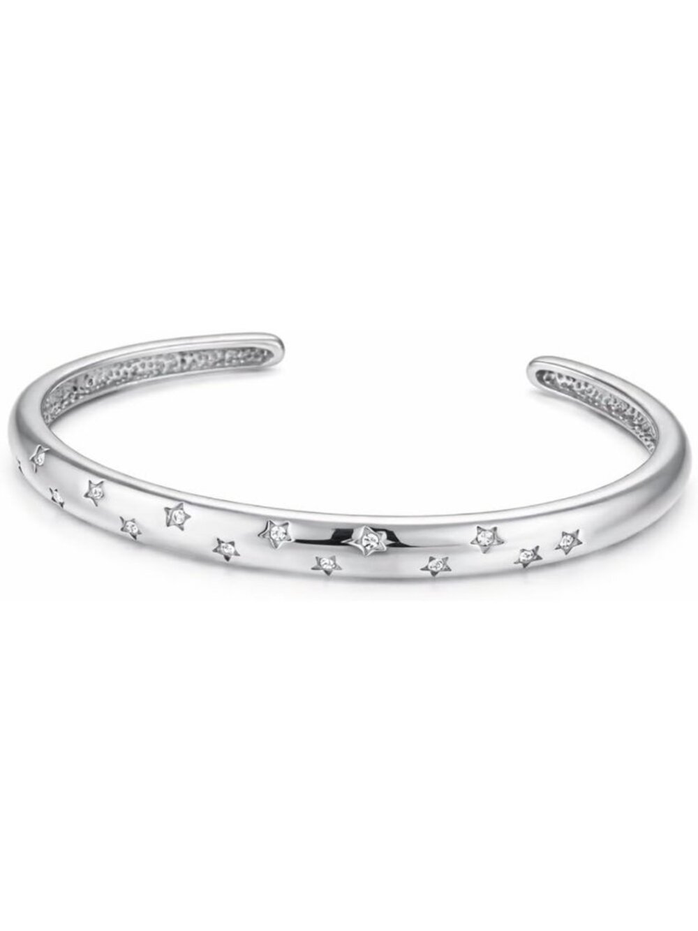 Celestial Starburst Cuff Bracelet - 14K Gold & Silver Plated Adjustable Bangle